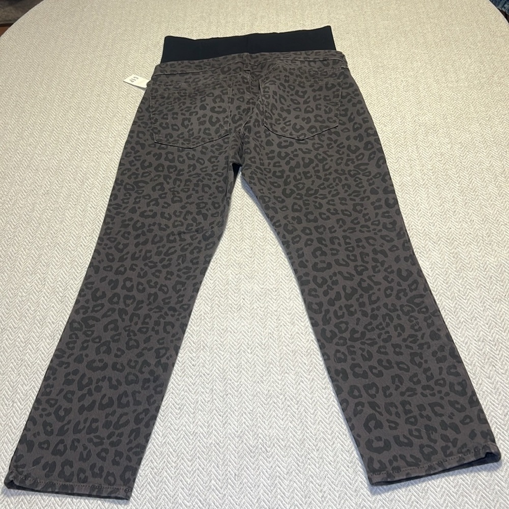 GAP Maternity Vintage Slim Jeans. Leopard Print - Black and Gray. Size 27 - Picture 2 of 12